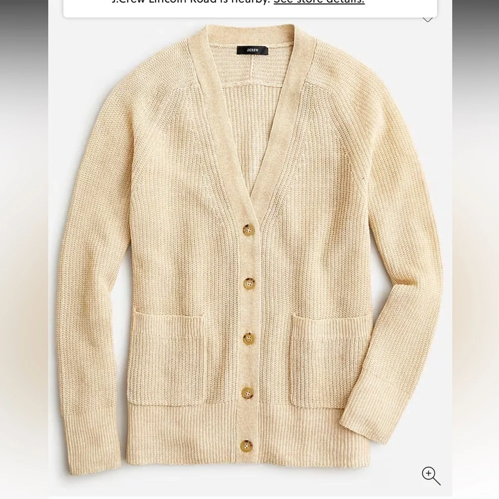 J.Crew Relaxed Cotton-linen Blend Cardigan Knit Breathable Sweater Women’s Sz XS